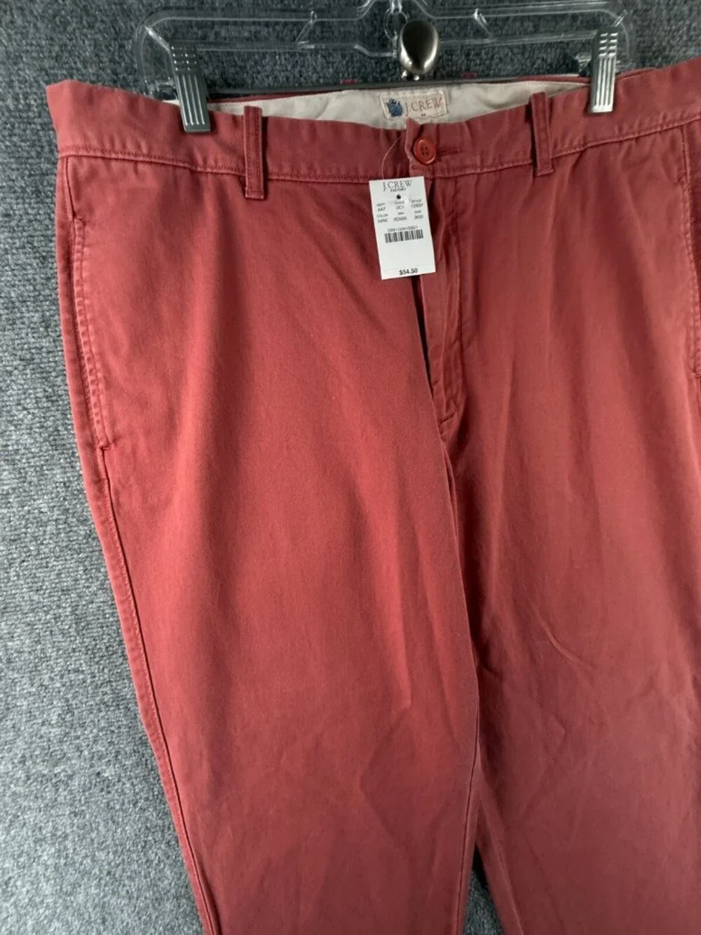 NWT J. Crew Factory Chino Pants 36x30 Red Classic Fit Slim Leg All Cotton Men